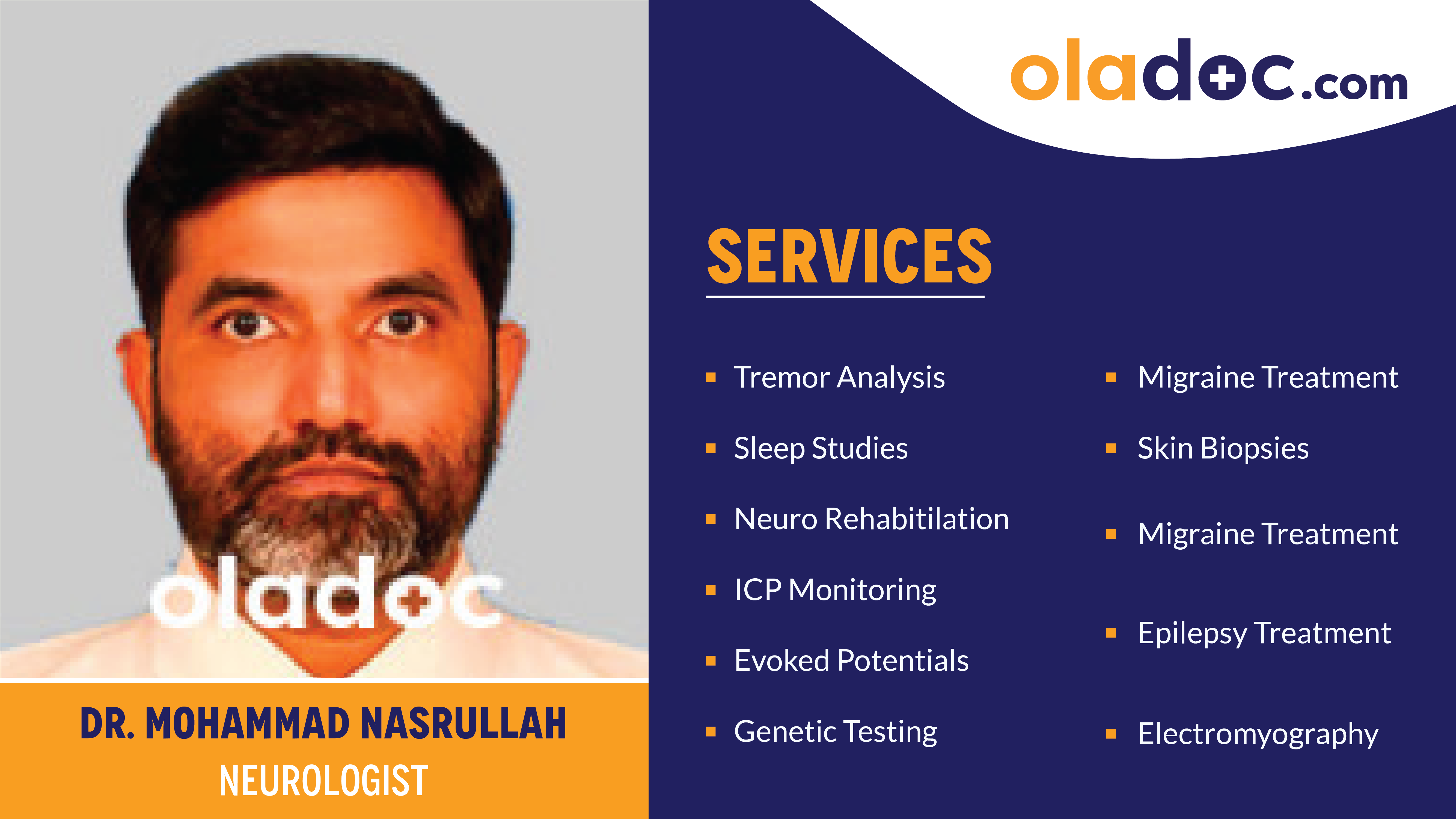 Services provided by Dr.Mohammad Nasrullah